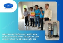 Bàn giao hệ thống lọc nước mặn dùng cho sinh hoạt 10m3/ngày cho khách hàng tại Bình Đại, Bến Tre