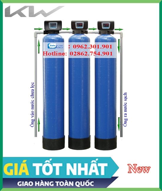 Bộ lọc nước tổng sinh hoạt 3 bình composite tự động