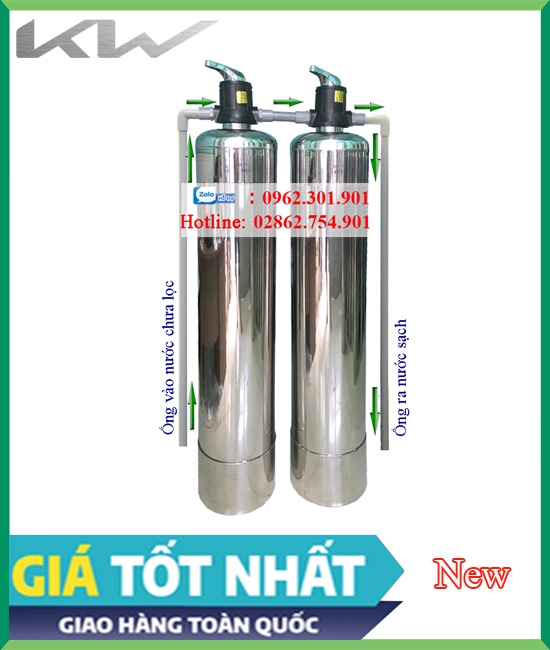 Bình lọc nước tổng sinh hoạt 2 bình inox 304