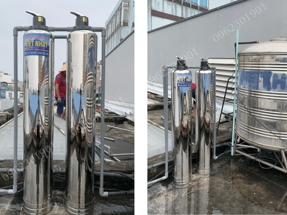 Bình lọc nước tổng sinh hoạt 2 bình inox 304 