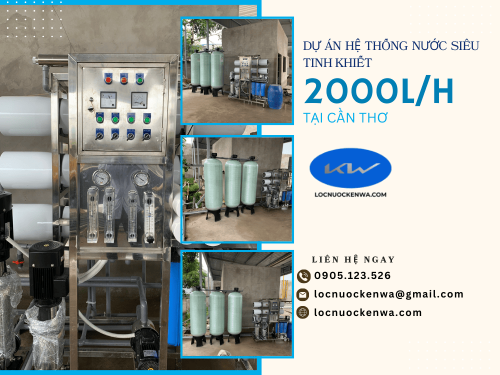 Dự án hệ thống nước siêu tinh khiết 2000L/h
