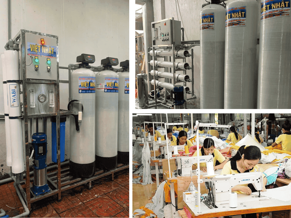 lọc nước cho nhà máy may mặc