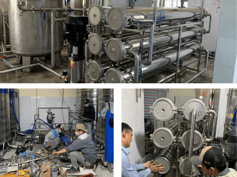  lắp đặt hệ thống lọc nước tinh khiết Ro 15 m3/giờ.
