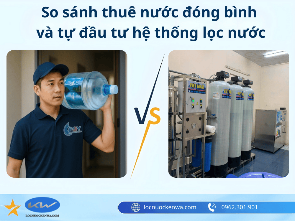 So sánh thuê nước đóng bình và tự đầu tư hệ thống lọc nước