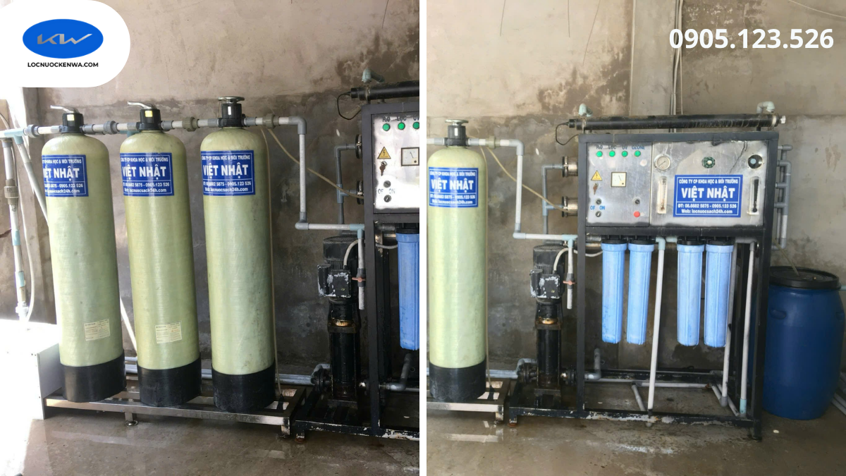 Hệ thống lọc nước tinh khiết 1000 lít mỗi giờ tại Long An