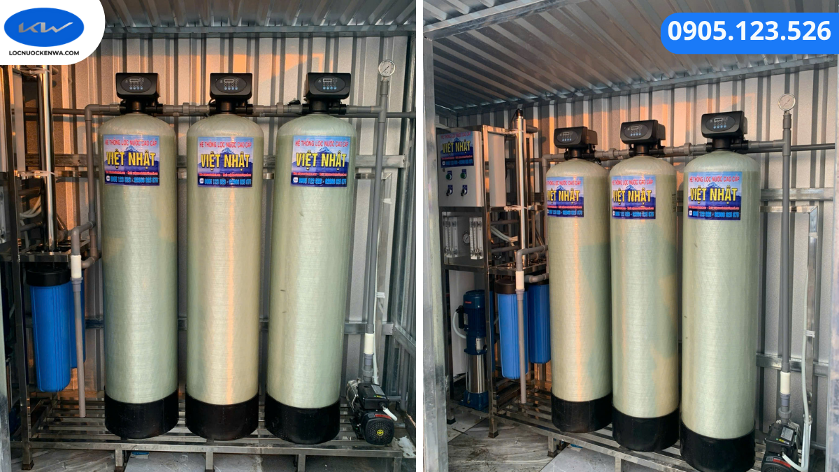 Kỹ thuật viên lắp đặt hệ thống lọc nước RO 1000 lít giờ tại nhà phố TP.HCM