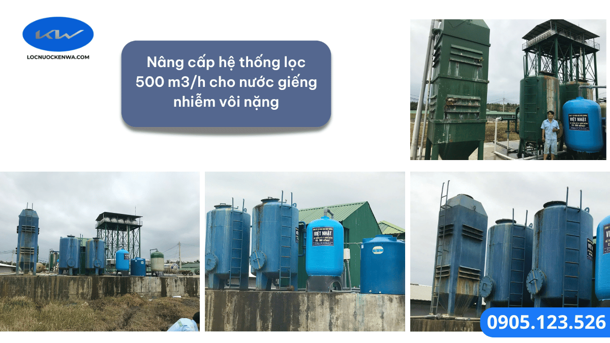 Kỹ thuật viên kiểm tra hệ thống lọc nước giếng công nghiệp tại trại chăn nuôi heo