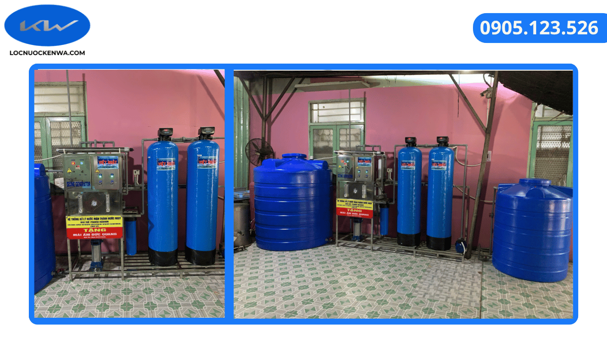 Lắp đặt hệ thống lọc nước mặn 1500 lít mỗi giờ tại mái ấm chùa Phật Quang Bến Tre