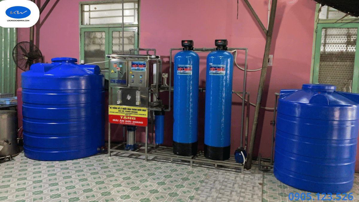 Sơ đồ hệ thống RO lọc nước mặn thành nước ngọt công suất 1500 lít mỗi giờ
