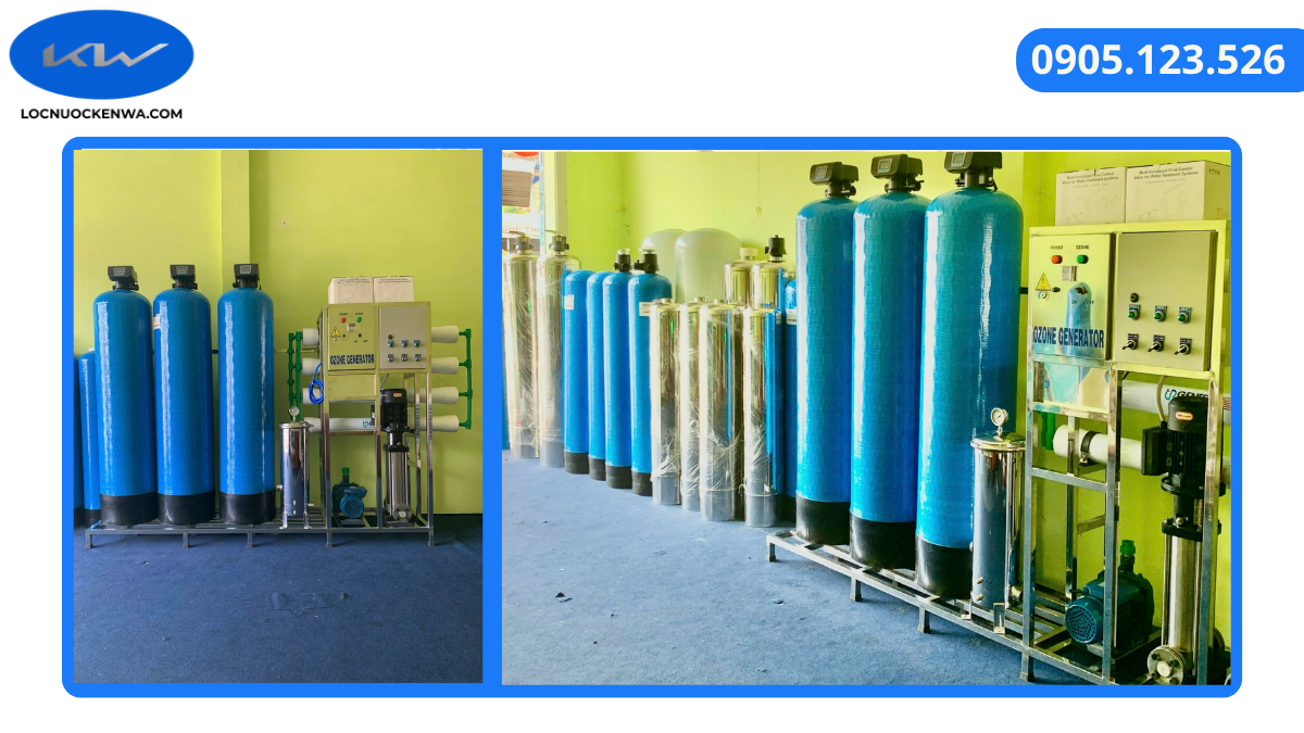 Kỹ thuật viên khảo sát nguồn nước trước khi lắp hệ thống lọc