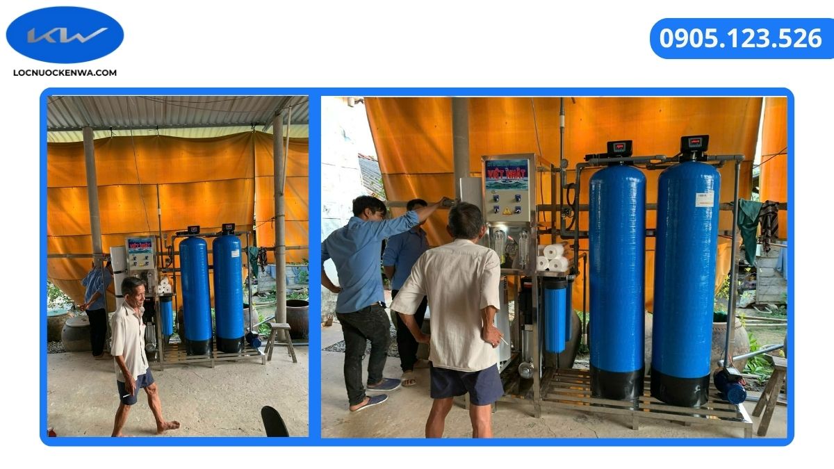 Sơ đồ xử lý nước mặn bằng RO cho hệ thống 2000 lít giờ