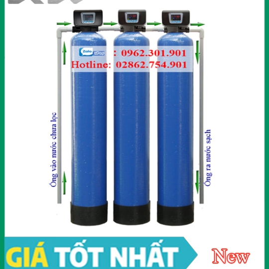Bộ lọc nước tổng sinh hoạt 3 bình composite tự động